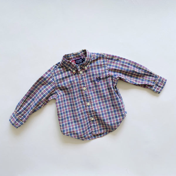Chaps Plaid Button Down Top / Size 18M