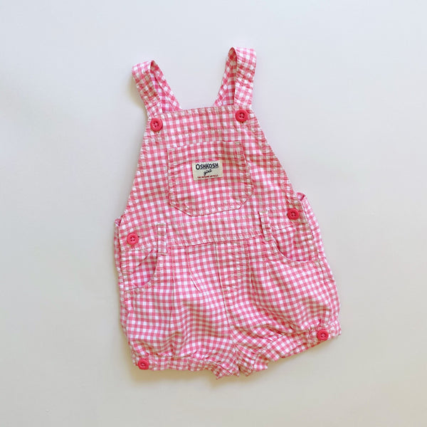 OshKosh Pink Gingham Shortalls / Size 24M