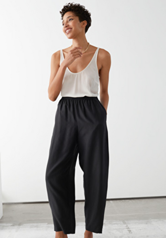 Relaxed Silk Trousers and Crepe Top