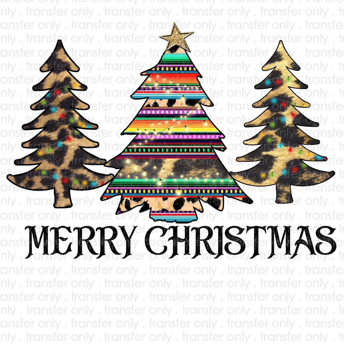 Merry Christmas Serape Trees Sublimation Transfer – Wills ...