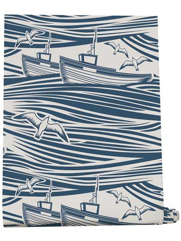 whitby nautical wallpaper with sea boats coast