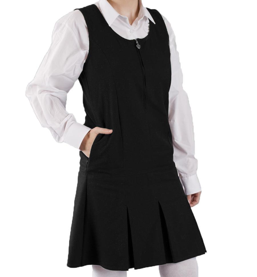 3 Pleat with Waistband Pleated Design School Uniform Charcoal Grey Girls School Pinafore Ages 4-13 