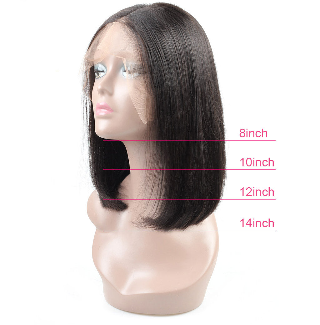 Ishow Straight Human Hair Short Bob Wig Lace Front Wigs