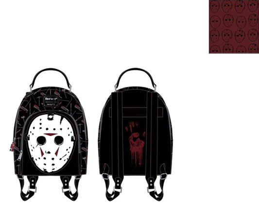 LOUNGEFLY - Friday the 13th - Jason Mask Mini Backpack {PRE-ORDER ONLY ARRIVING SEPT 2023}