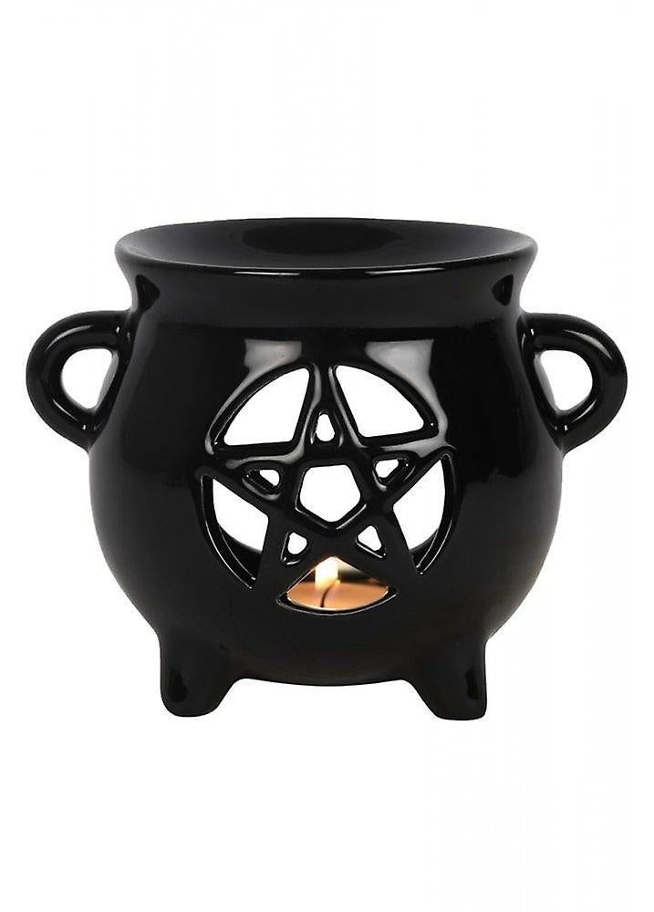 BLACK CAULDRON PENTAGRAM OIL BURNER 12.5CM