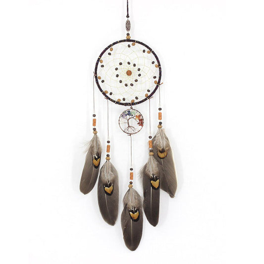 DREAMCATCHER WITH GEMSTONE TREE OF LIFE BROWN