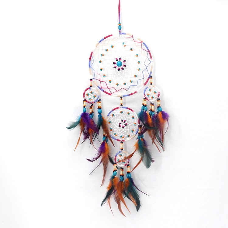 DREAMCATCHER 5 CIRCLE CHEROKEE PURPLE ORANGE TURQUOISE