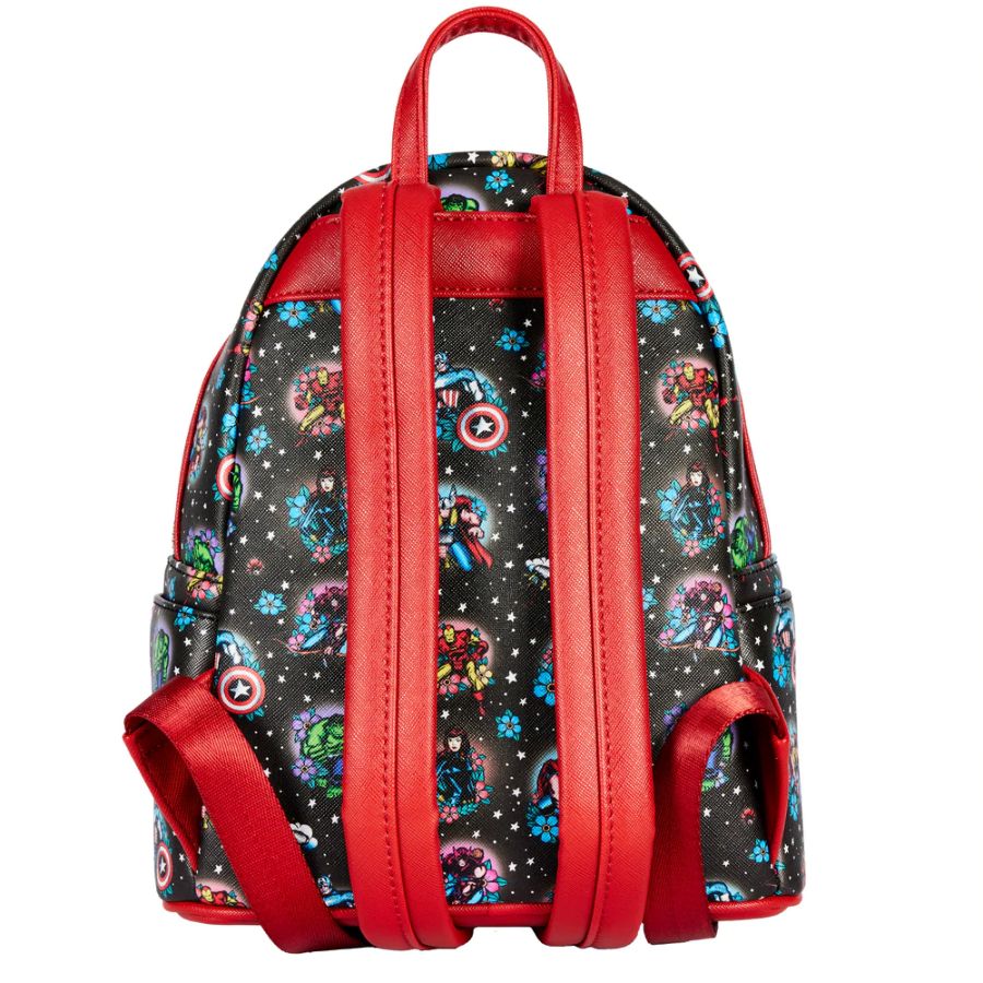 LOUNGEFLY - Marvel Comics - Avengers Floral Tattoo Mini Backpack {ORDER IN ONLY}