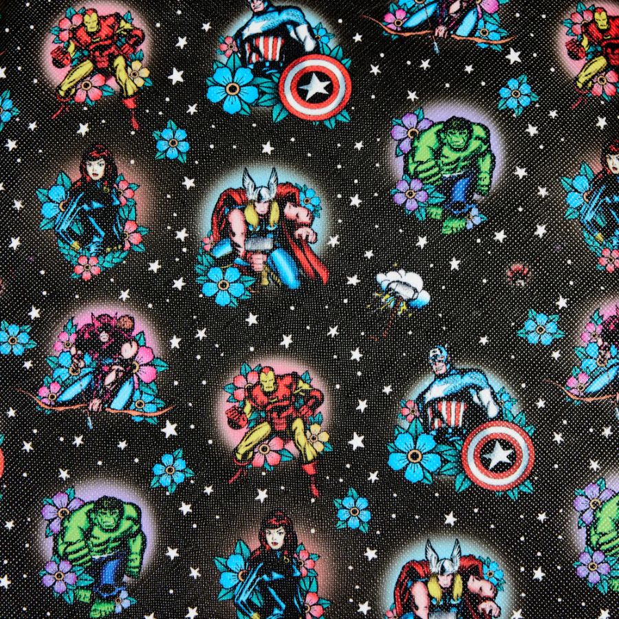 LOUNGEFLY - Marvel Comics - Avengers Floral Tattoo Mini Backpack {ORDER IN ONLY}
