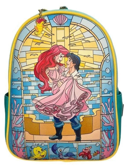 LOUNGEFLY - The Little Mermaid - Stained Glass US Exclusive Mini Backpack {ORDER IN ONLY}