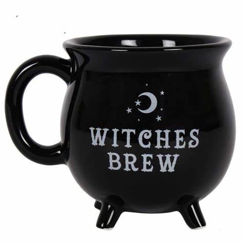 BLACK WITCHES BREW CAULDRON MUG