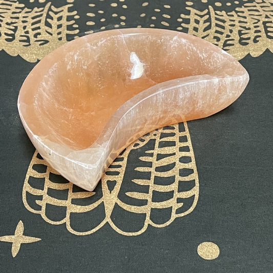 Orange Selenite Moon Bowl 15cm