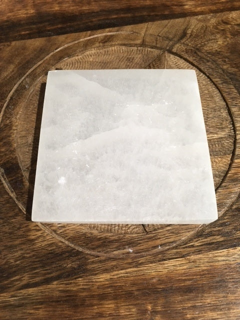 Selenite Square Charging Plate 10cm