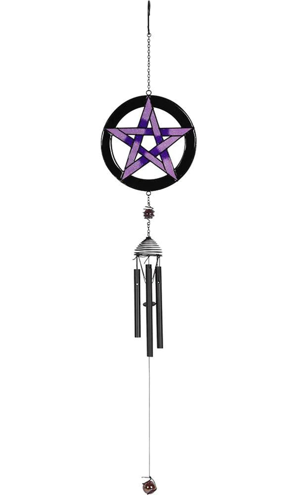 PURPLE PENTAGRAM WIND CHIME