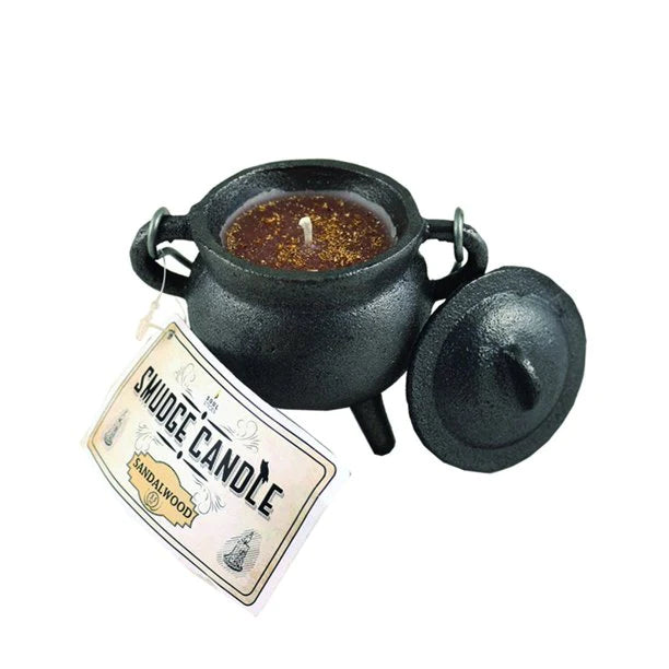 CAST IRON CAULDRON SMUDGE CANDLE SANDALWOOD