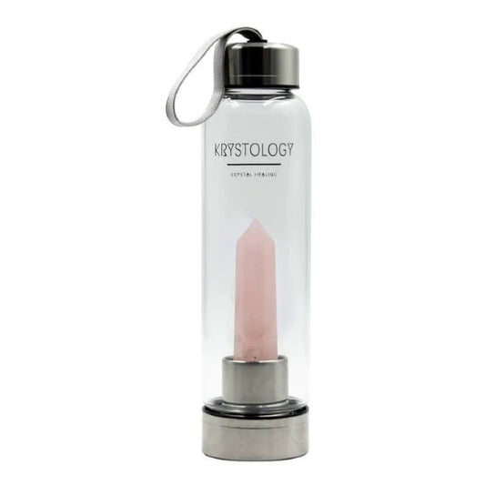 GEMSTONE WATER BOTTLE ROSE QUARTZ