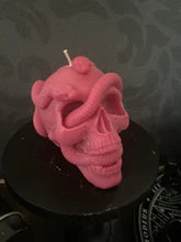 Rose Quartz Medusa Skull Candle