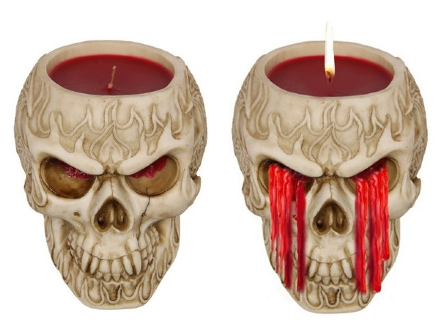 SKULL CANDLE WEEPING BLOOD