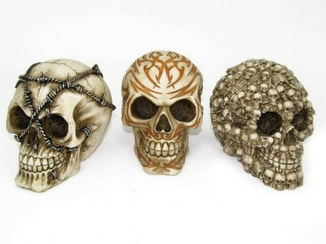 SKULL HEAD 12CM - 3 DESIGNS TO CHOSE FROM