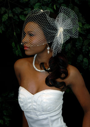 african american wedding hairstyles with birdcage veil