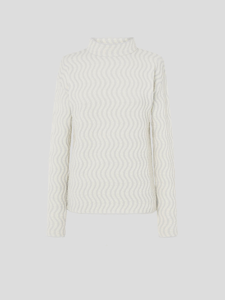 Kawa - Textured merino wool white sweater | RUS