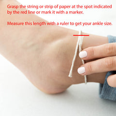 Measuring for an anklet, anklet sizing, ankle bracelet, liz.beth jewelry co.