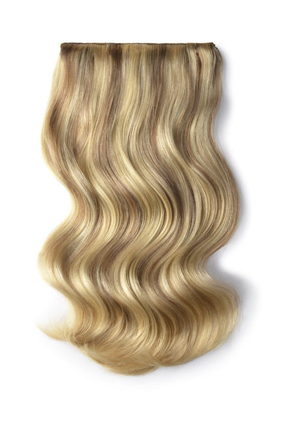 Double Wefted Full Head Remy Clip In Human Hair Extensions Dark