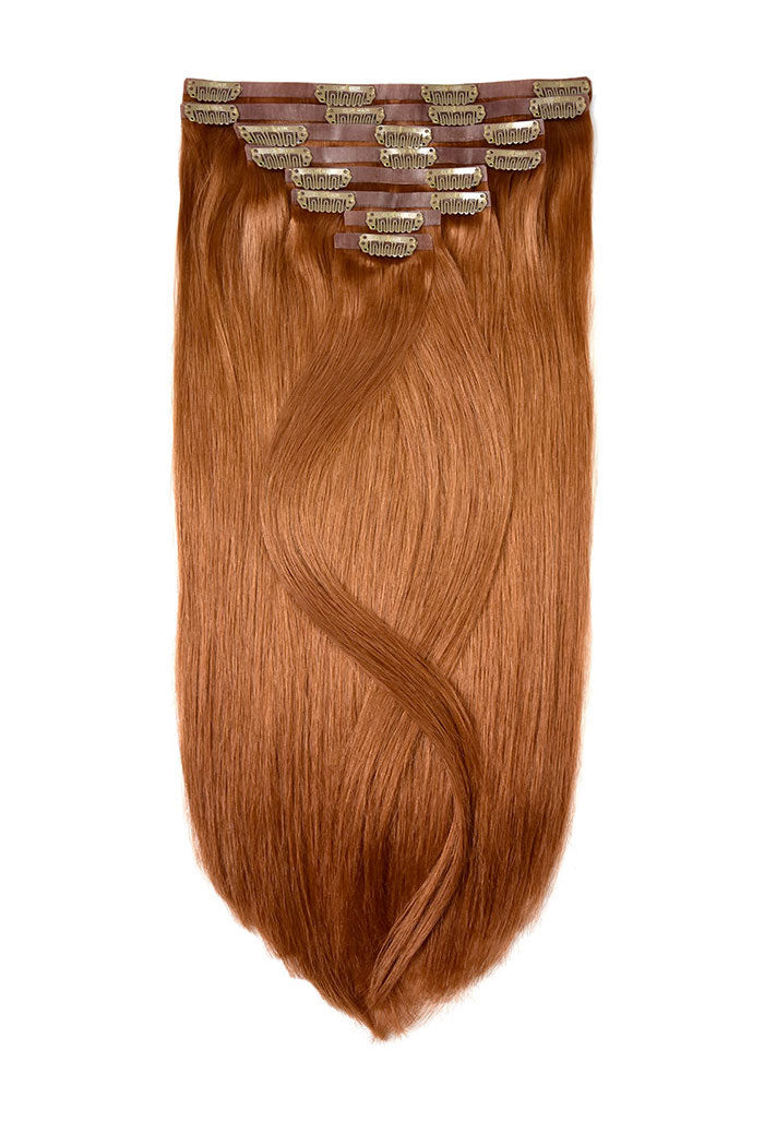 Ginger Red/Natural Red (#350) Remy Royale Seamless Clip In Hair Extensions