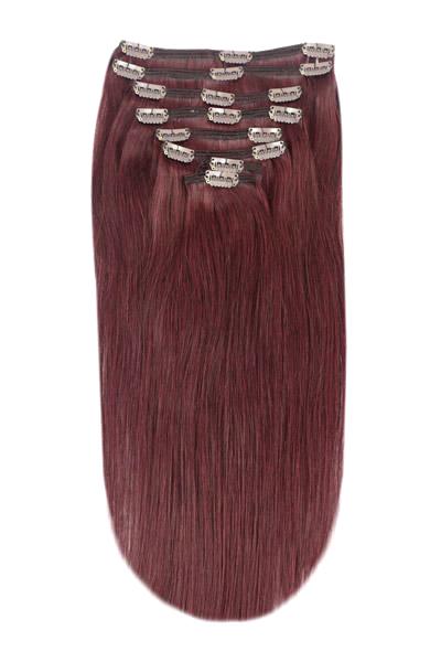 Mahogany Red (#99J) Full Head Clip In Hair Extensions - Cliphair UK