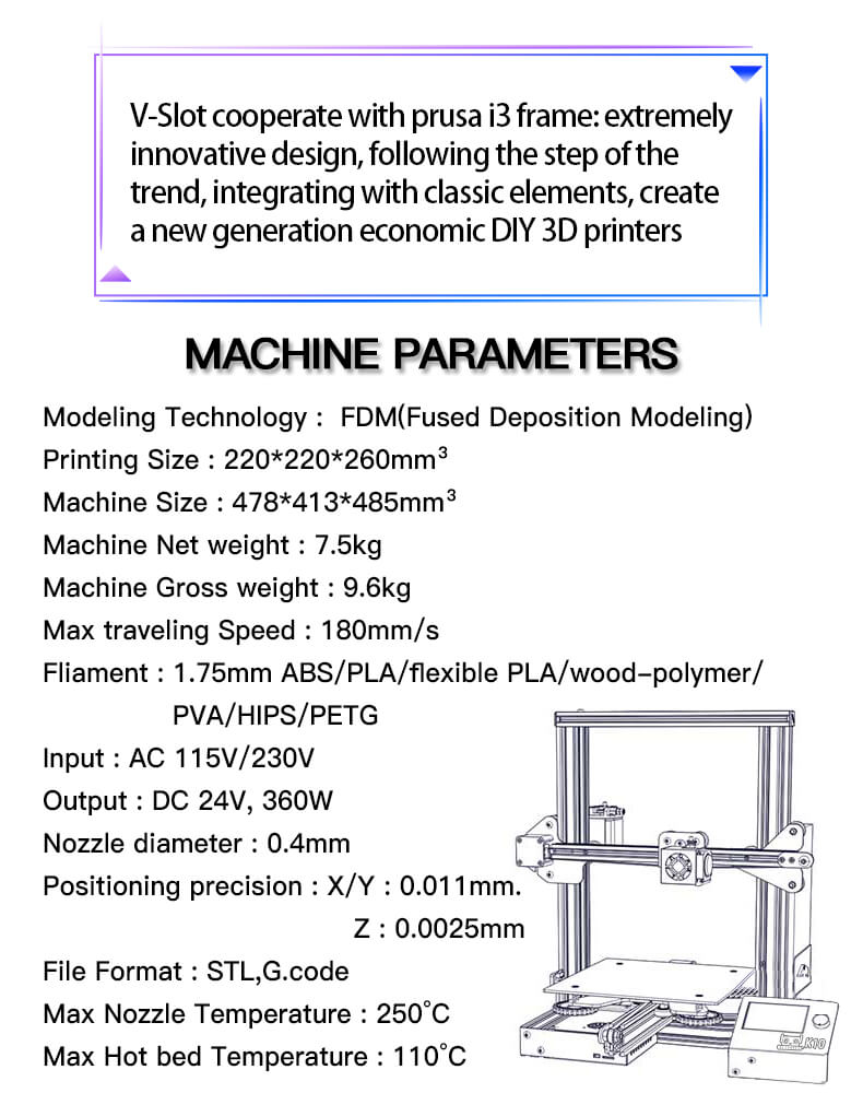 3D printer parameters