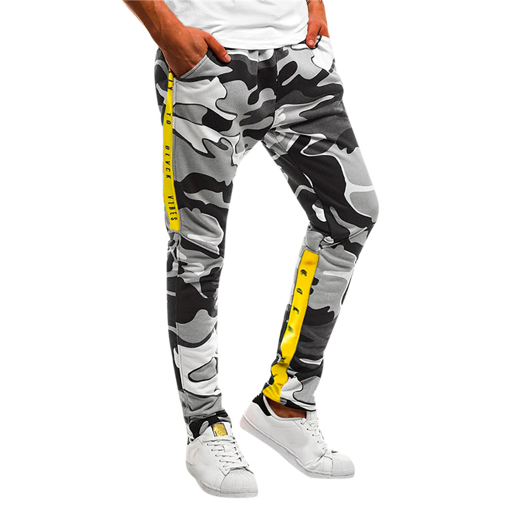 yellow camo sweatpants