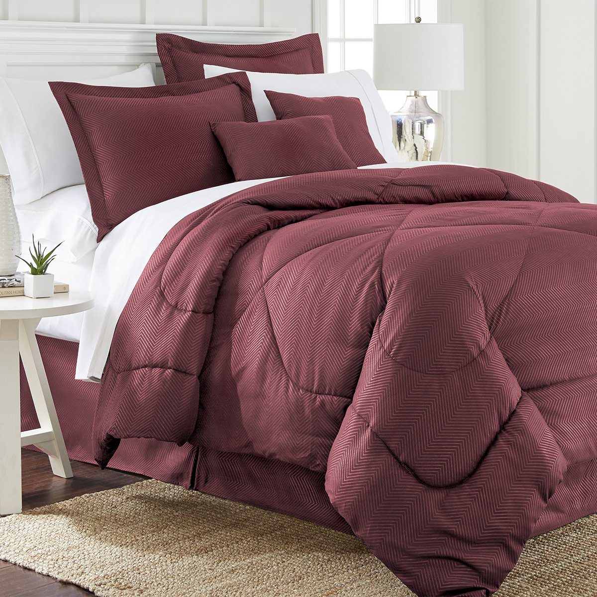 Daily Deal Quilts Comforters Chevron Embossed 6 Piece Comforter