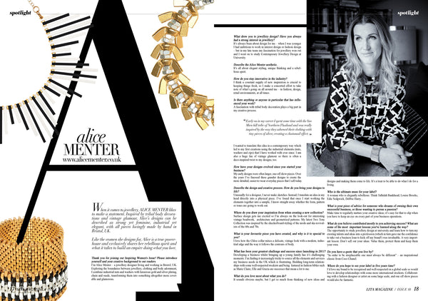 Alice Menter in Lita Magazine