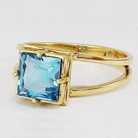 bague fiancailles topaze bleue