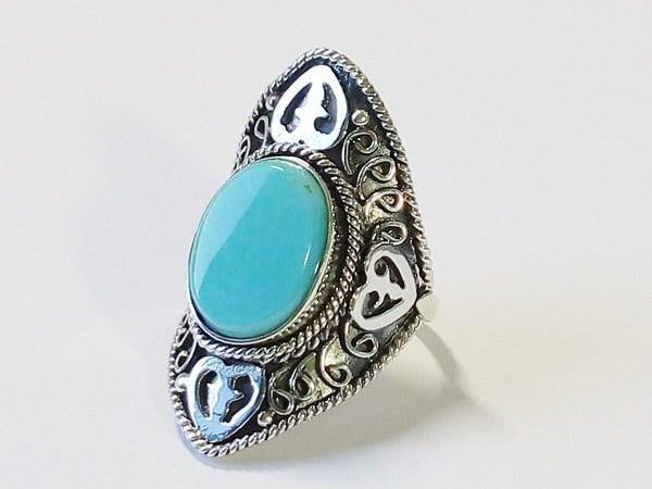 bague argent avec turquoise naturelle