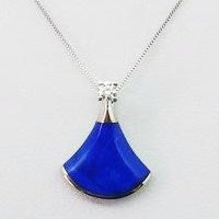 pendentif or blanc pierre lapis lazuli