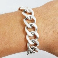 gros bracelet maille gourmette en argent pour homme