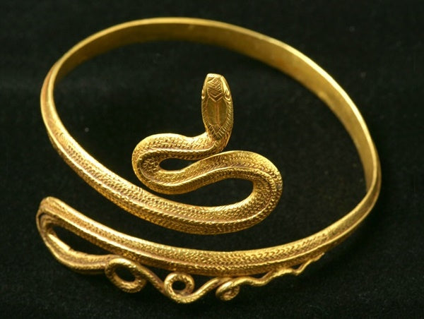 bracelet antique serpent en or