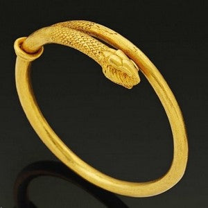 bracelet jonc serpent romain or