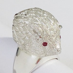 bague hérisson argent pour homme