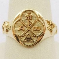 chevalière religieuse homme en or 18k