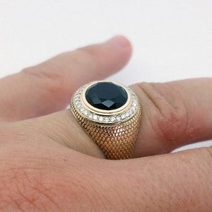 chevaliere onyx ronde en or 18 carats