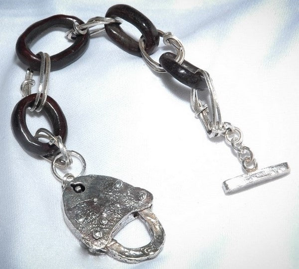 collier chaîne bois argent