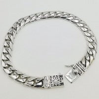 large bracelet argent pour homme à grosses mailles