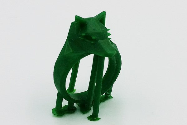 impression 3D en résine de la bague tete de loup