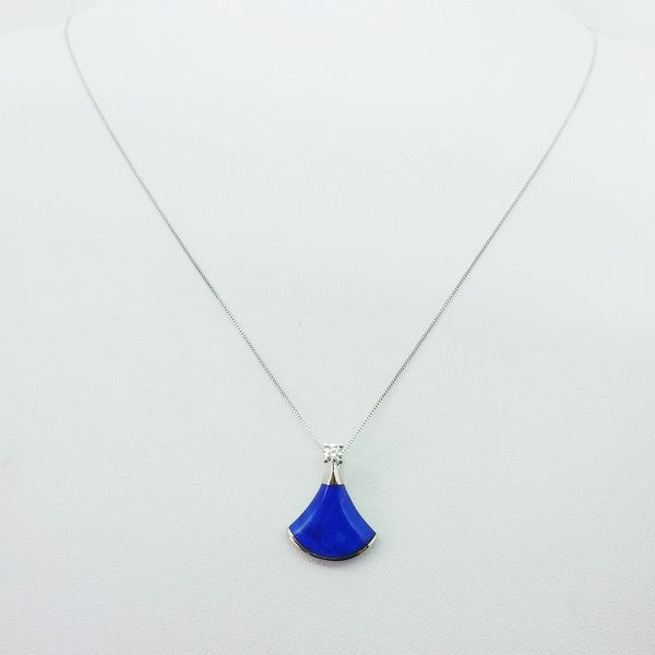 pendentif bijoux lapis lazuli en or blanc 18 carats