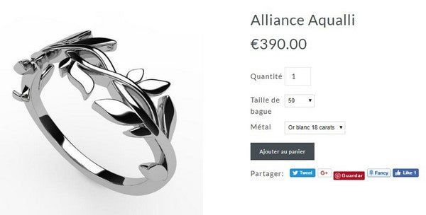 achat alliance laurier en or