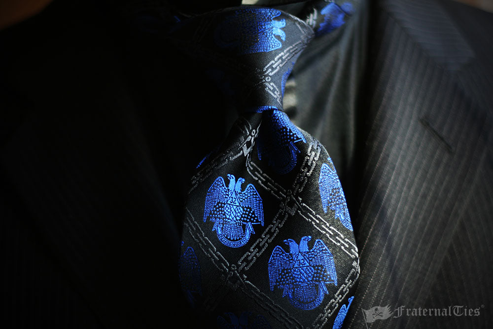 FraternalTies 32nd Degree Scottish Rite Masonic Necktie Midnight Edition