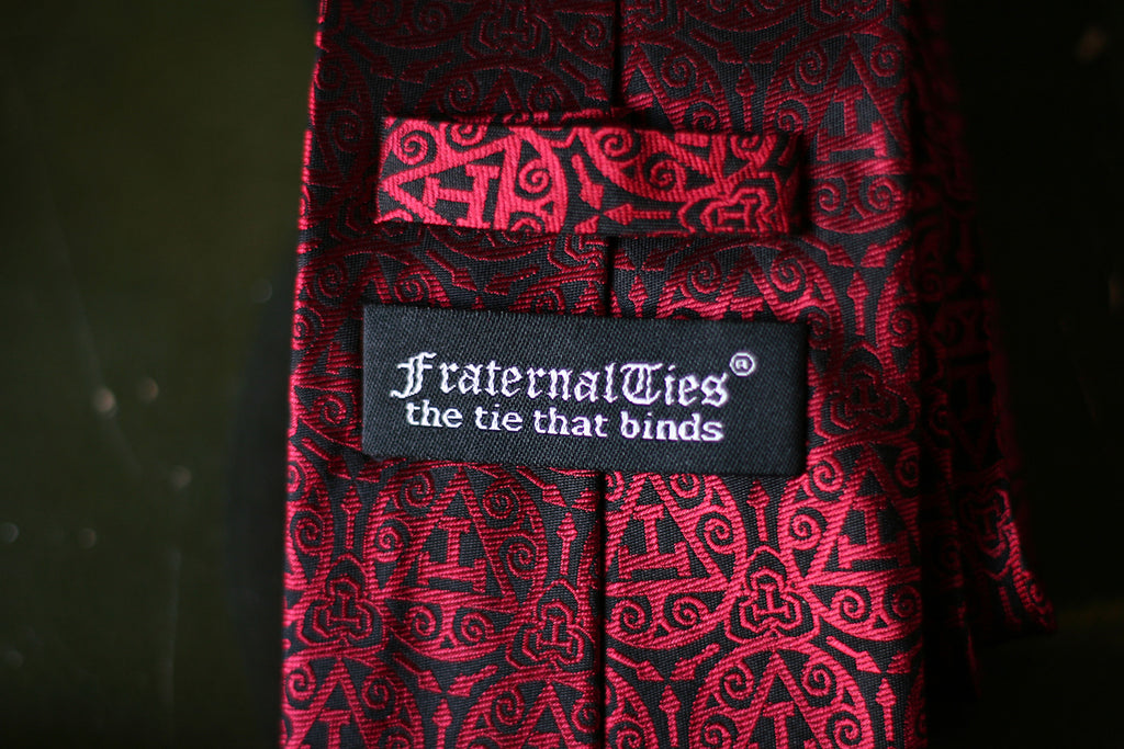 FraternalTies Royal Arch Masonry Triple Tau Masonic Necktie Red Label Designed by Freemason for Freemasons