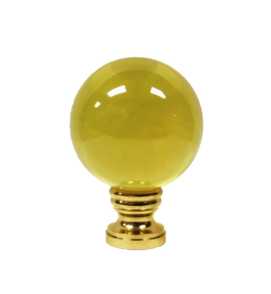 LAMP FINIAL-GLASS ORB LAMP FINIAL-LITE AMBER 